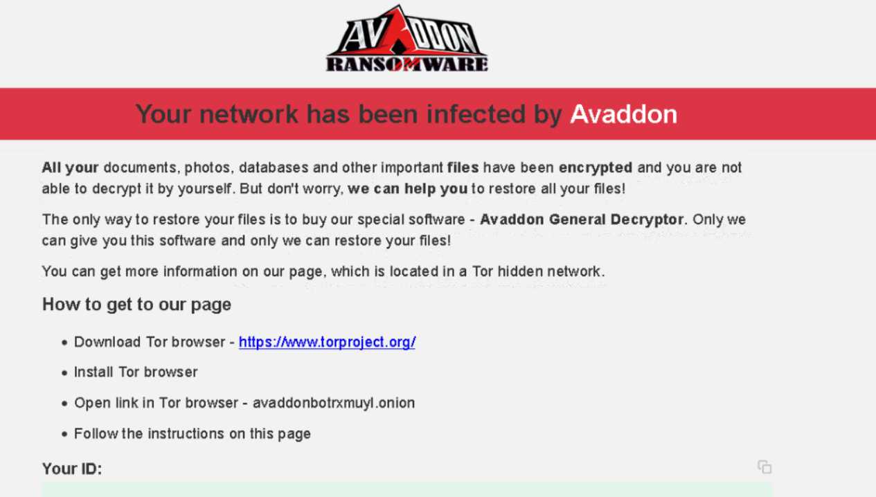 avaddon ransom page