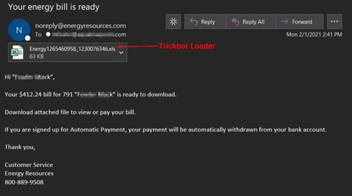 Trickbot loader email